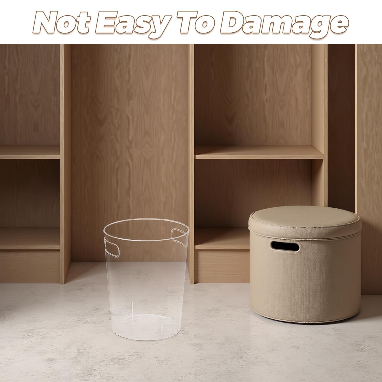 INOOMP Creative Garbage Storage Bucket with Handle, Minimalist Desktop Waste Bin Φ19×22cm for Home and Office Trash Organization