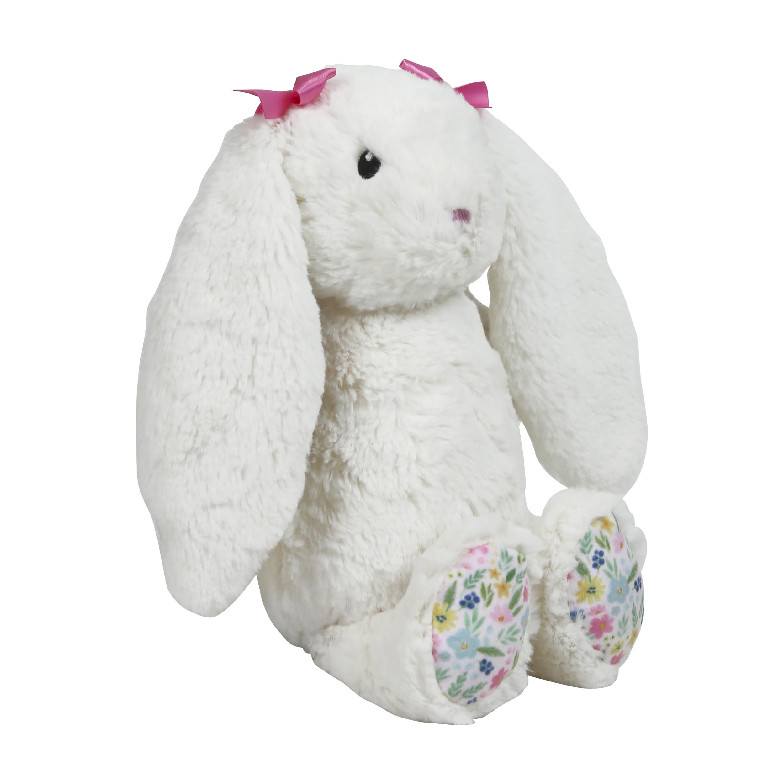 Eurowrap Floral Plush Teddy Bunny Soft Toy with Flower Print Ears and Paws - Image 2