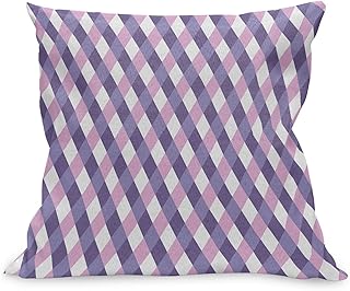 Ambesonne Mauve Throw Pillow Cushion Case, Geometric Crossed Pattern wit...