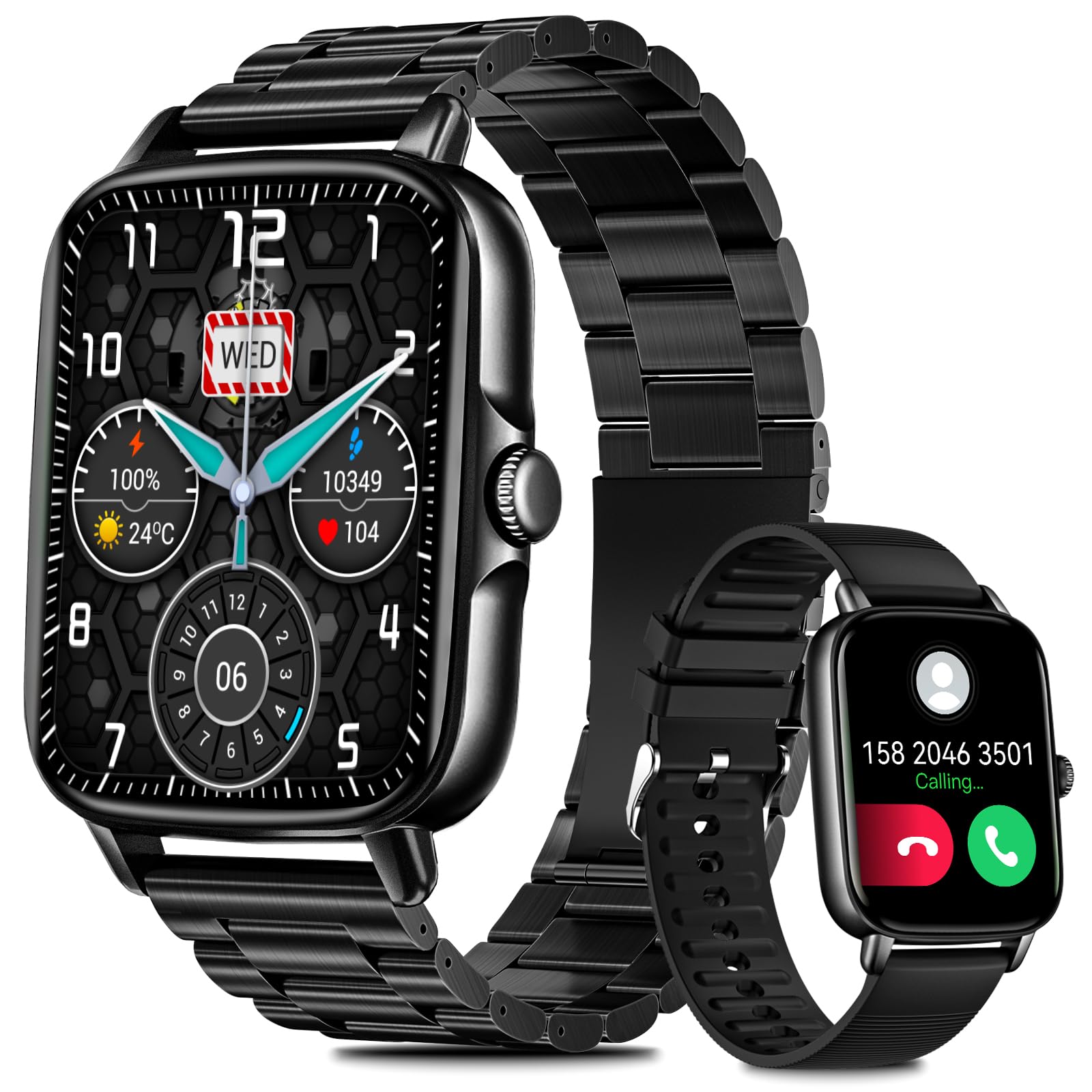 Smart Watch for Men Answer Make Call 1 69 HD Bluetooth Sports Fitness Tracker Watch with Heart Rate
