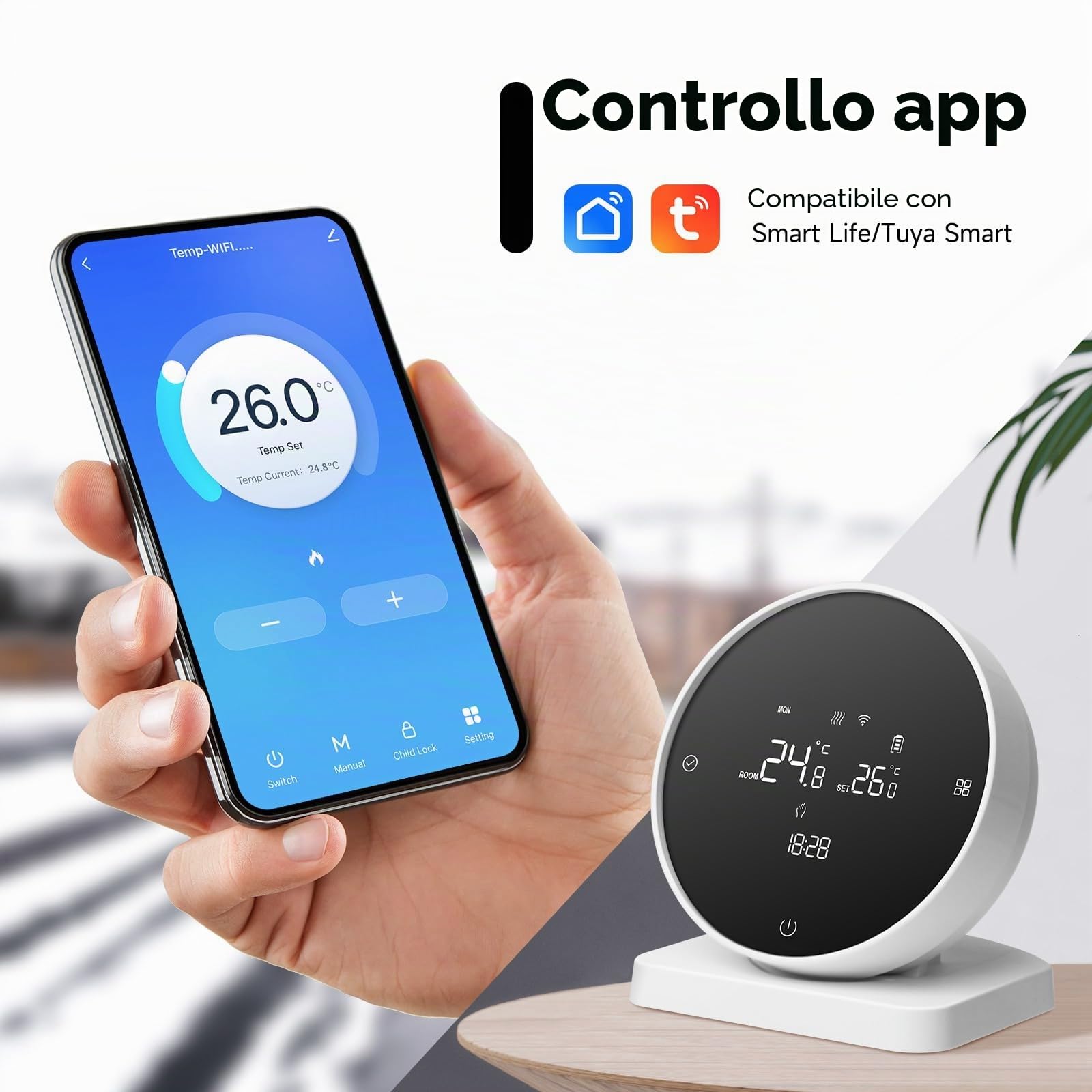 Termostato WiFi Wireless Termostato per Caldaia A Gas per Riscaldamento Caldaia A Gas Tuya Termostato WiFi Supporto Controllo APP Vocale Funziona per Home