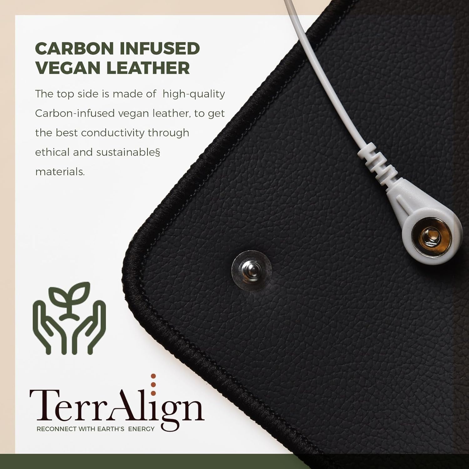 TerrAlign Premium Grounding & Earthing Mat 24×16 in – Carbon-Infused PU Pad with 15-ft Cable and Outlet Tester Pen for Desk, Bed & Yoga | Stress Relief and Sleep Support