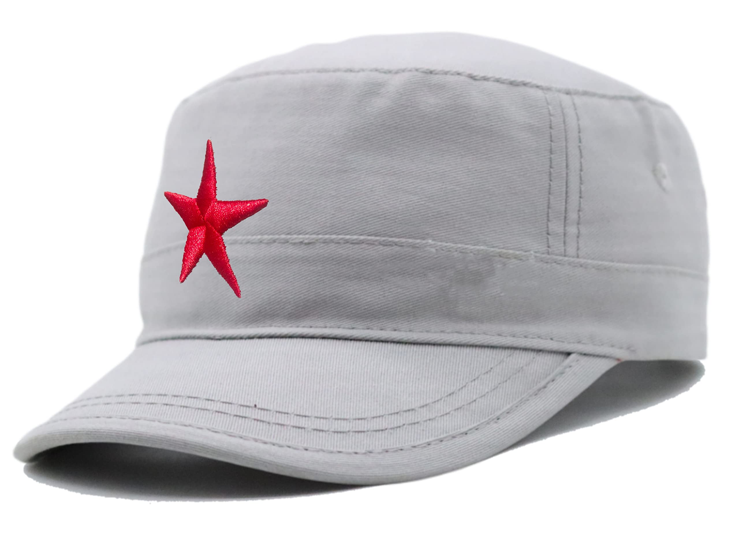 JAZAAFashionable Solid Color Unisex Fitted Army Military Cadet Cap (Blue) (Light Grey)