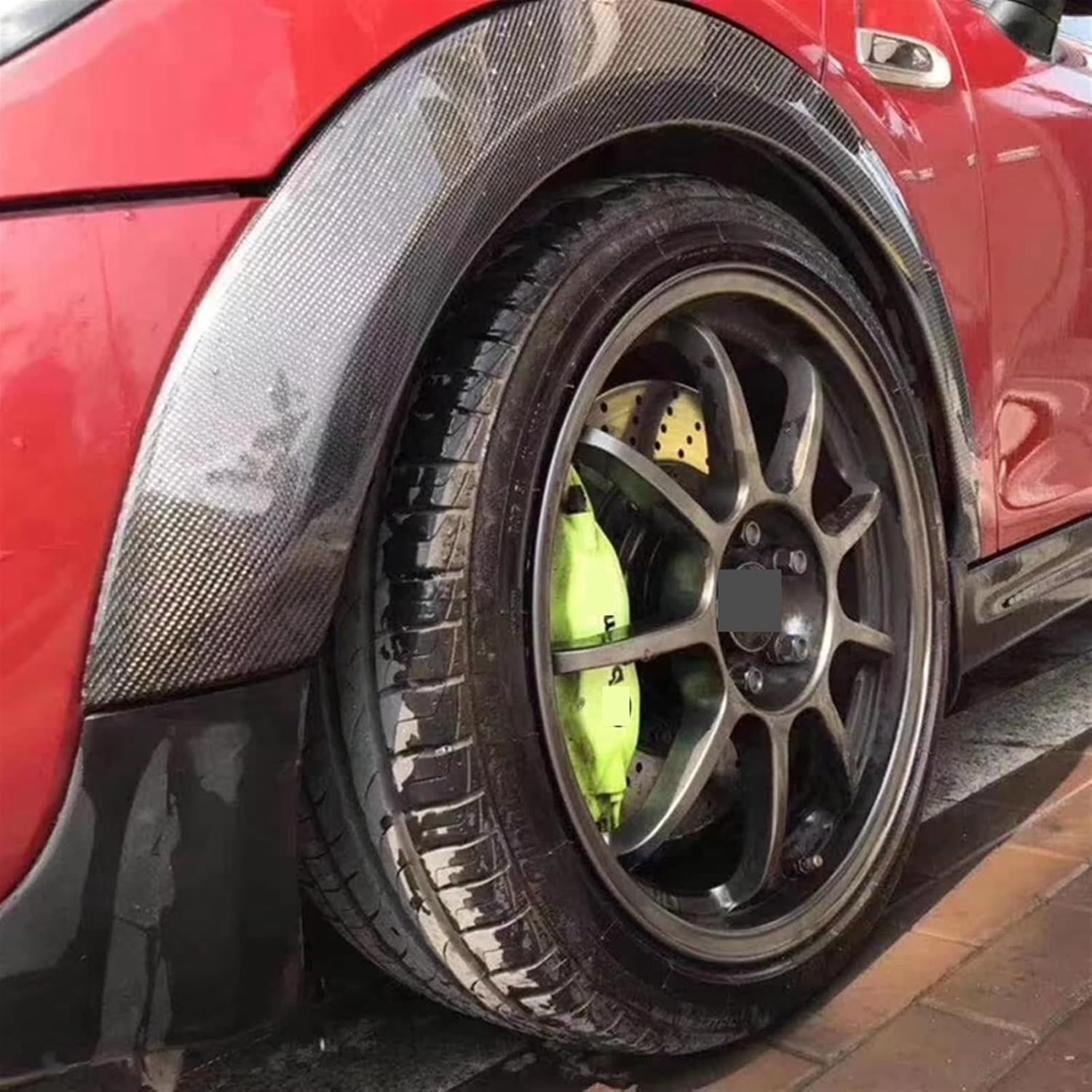 4PCS Car Real Carbon Fiber Wheel Eyebrow Eyelids Fender Arches Flares Trim Cover Sticker Compatible for BMW F56 F55 Cooper S 2014-2021 (Color : Real Carbon Fiber)