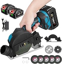 ONEVAN 4 Inch Electric Angle Grinder with Brushless Motor and Two 4mAh Batteries, Power 900W, Speed 12,000rpm, Comes with 7 Saw Blades