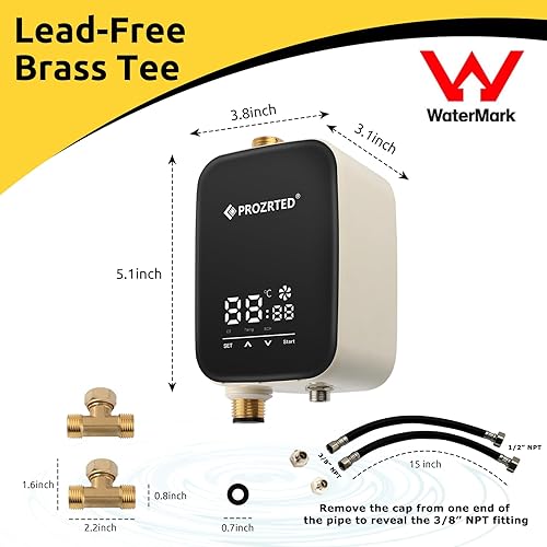 Miniatura 2 de Kit de bomba de recirculación de agua caliente instantánea inteligente digital con temporizador de termostato integrado, pantalla digital debajo del