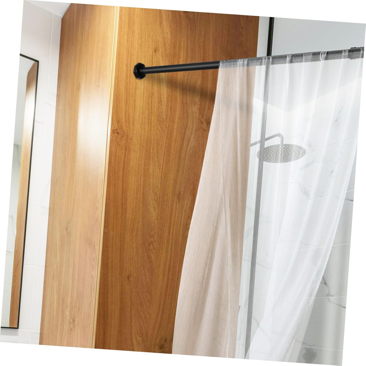 Telescoping Tension Rod for Shower Curtains Adjustable No-drill Clothes Rod Expandable Curtain Pole for Bathrooms and Closets