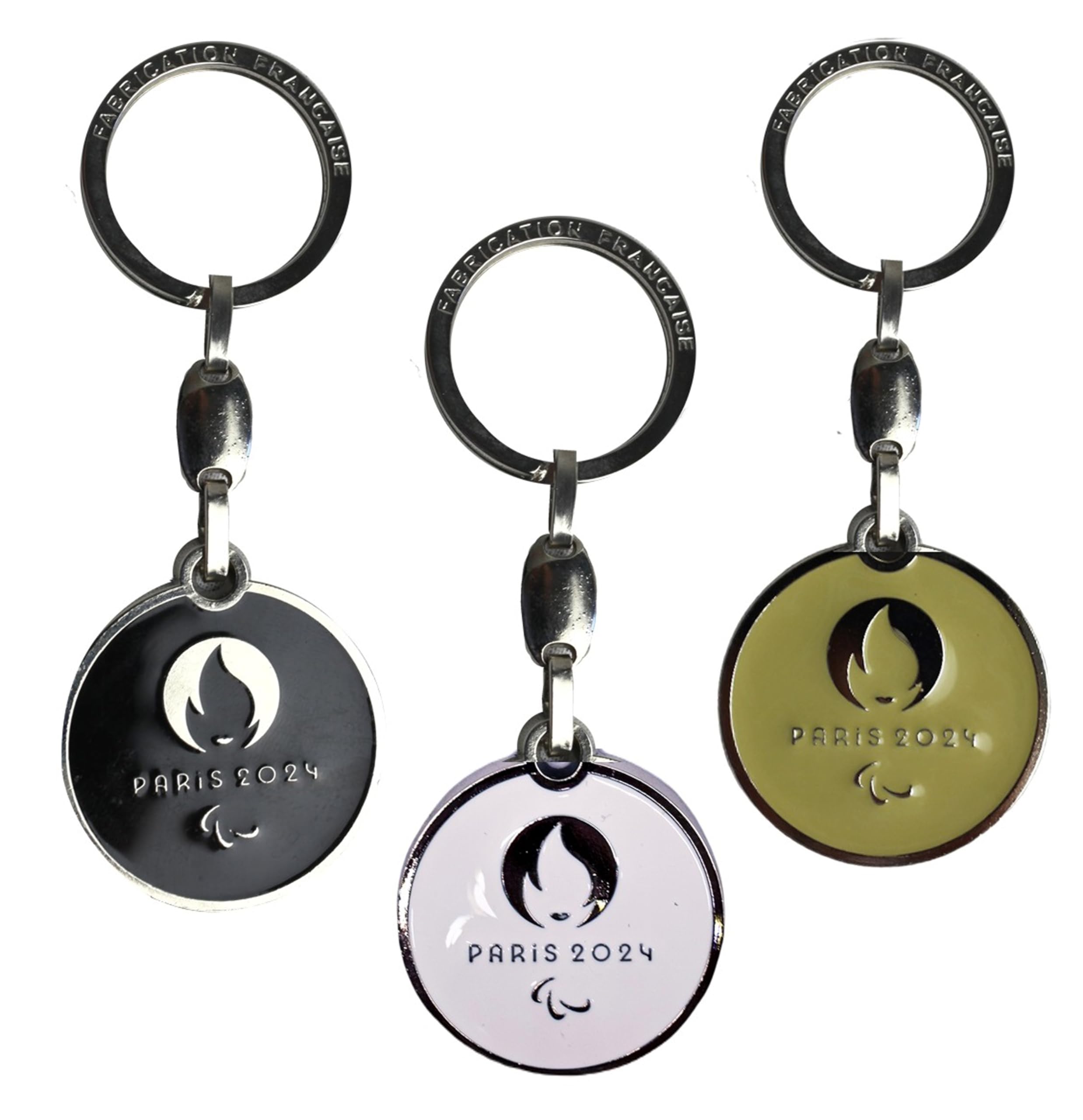 PARIS 2024 3 x Official Collection JO Paralympic Games Keyring, Multicolored, One size
