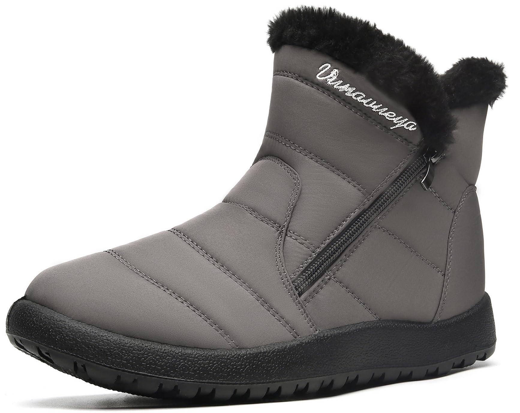 Zapatos Invierno Mujer Botas de Nieve Forradas Calientes Zapatillas Botines Planas Con Cremallera Casuales Boots para Mujer 35-42