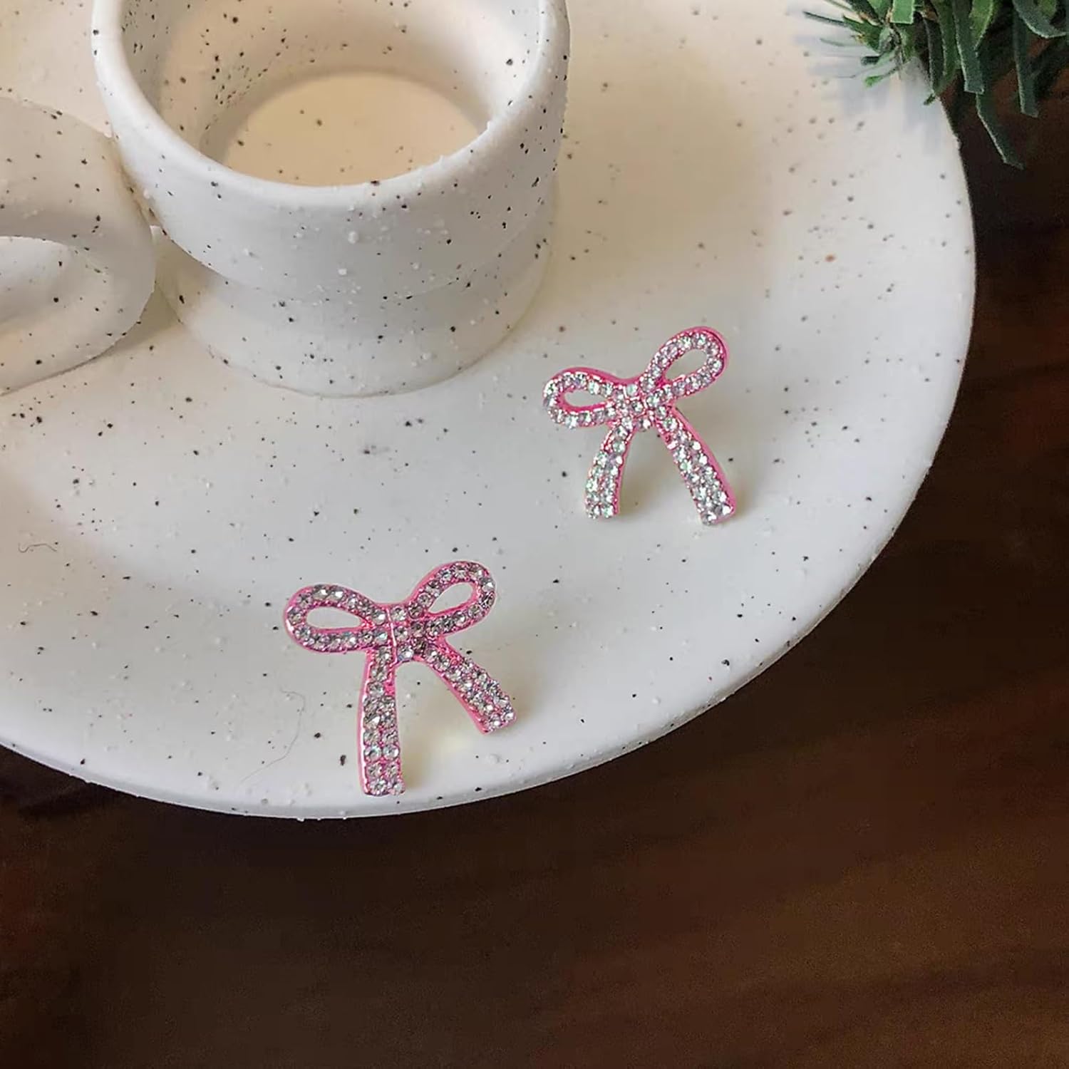 Bow Earrings for Women Trendy Sparkly Rhinestone Chain Tassel Earrings Cute Ribbon Stud Earring Daily Party Jewerly Gifts Prom Dress Accessories - Image 3