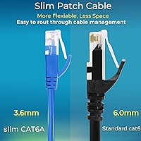 Vista 3 de Rapink Patch Cables Cat6a 0.5ft (10 Pack) Slim, Cat6a Ethernet Patch Cable 10G Support, Snagless Cat 6 Patch Cable for Patch Panel to Switch