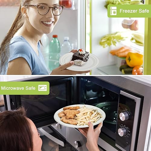 Miniatura 4 de 250 platos compostables, platos de papel de caña de azúcar con utensilios extralargos, juego de vajilla desechable ecológico biodegradable,