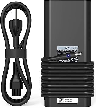 130W 4.5mm*3.0mm Round Tip AC Adapter Laptop Charger Compatible with Dell inspiron 14 16 Plus 7640 7620 7630 7420 7510 Dell XPS 15 7590 9530 9550 9560 9570 OptiPlex 7090 7080 7070 7060 7050