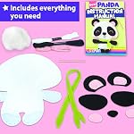 KRAFUN Panda Sewing Kit for Kids Age 7+, Stuffed Doll Project | Sew your own plush panda. Pre-cut & pre-punched felt, child-safe needle & step-by-step instructions