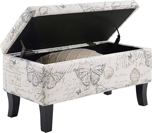 Miniatura 4 de Convenience Concepts Designs4Comfort Winslow - Banco otomano de almacenamiento de 32 pulgadas, reposapiés tapizado de transición y asiento, para