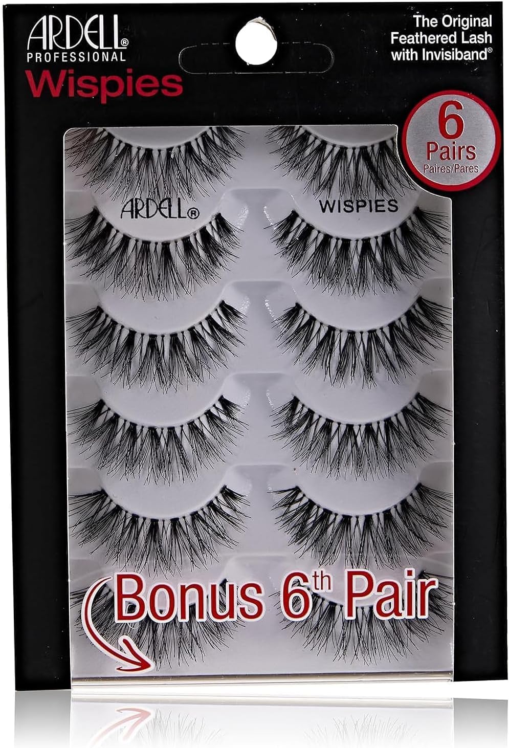 False Eyelashes Wispies Black, 1 Pack (6 Pairs Per Pack) Of Strip Lashes Pack), 6 Pair (Pack 1)