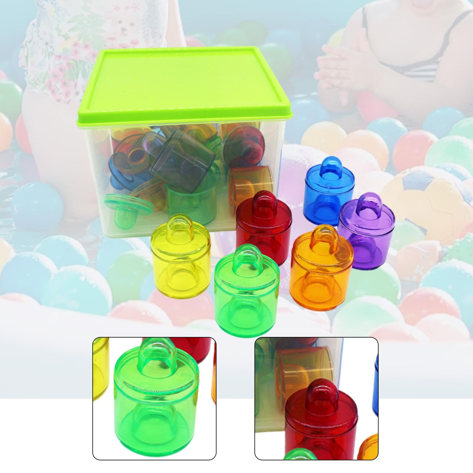 Farbige Stapeltöpfe 18Er Set Frühkindliches Lernen | bunte Farben, Stapelspiel, sensorisches Spiel, leichte Reinigung