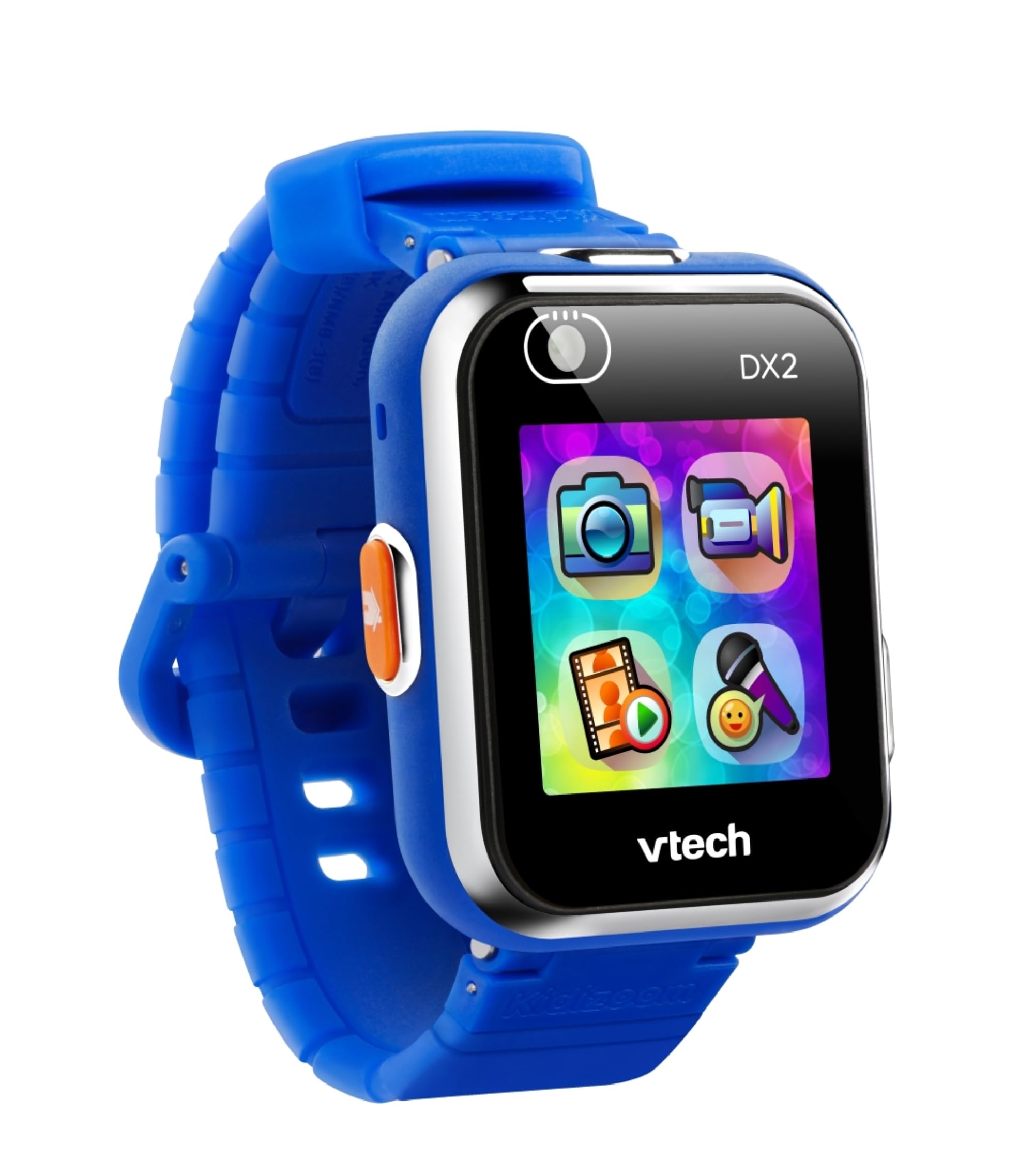 VTech Kidizoom Smartwatch DX2 niebieski, interaktywny zegarek dla dzieci z podwójnym aparatem, kolorowy ekran dotykowy, inteligentny zegarek z czujnikiem ruchu, odporny na wstrząsy, język włoski, 5-13