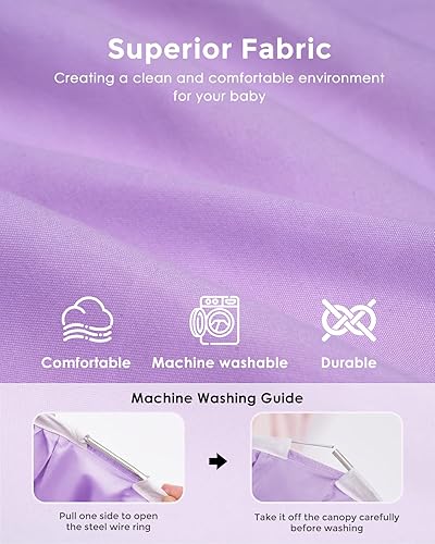 Vista 3 de Toldo de cama grande con luces de estrellas, toldo de doble capa para cama, tienda de campaña de princesa para habitación de niñas, toldo