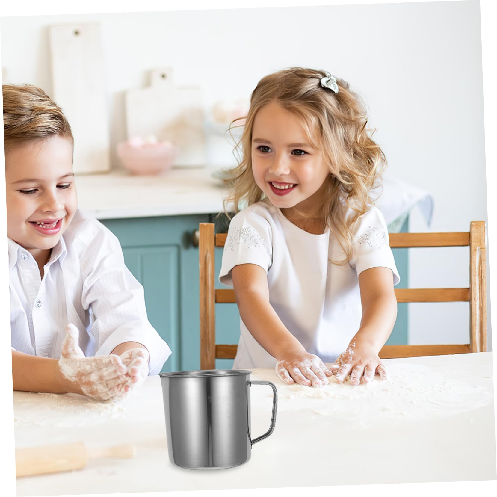 2piezas Taza Medidora De Acero Inoxidable Taza Medidora Pequeña Para Experimentos Accesorio De Panadería Para Cocina Recipiente Multiusos Resistente
