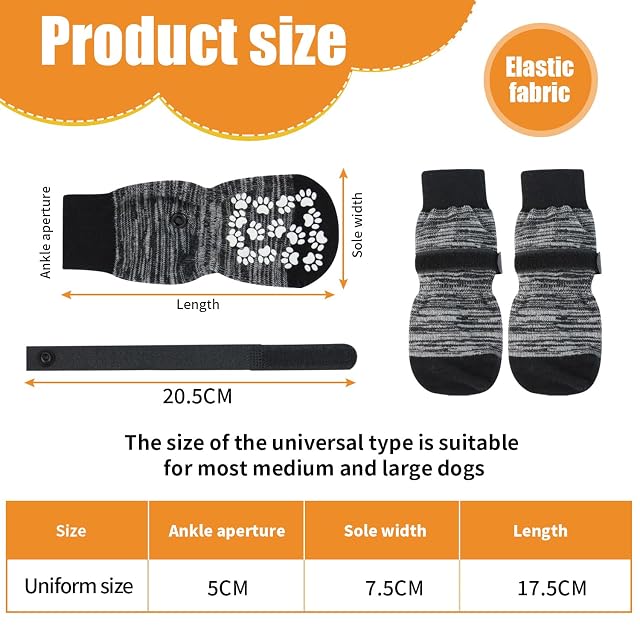 Foto 2 de 8 de Zapatos para Perros, Patucos Perro con Correa Ajustable, Calcetines Perro para Uso en Interiores