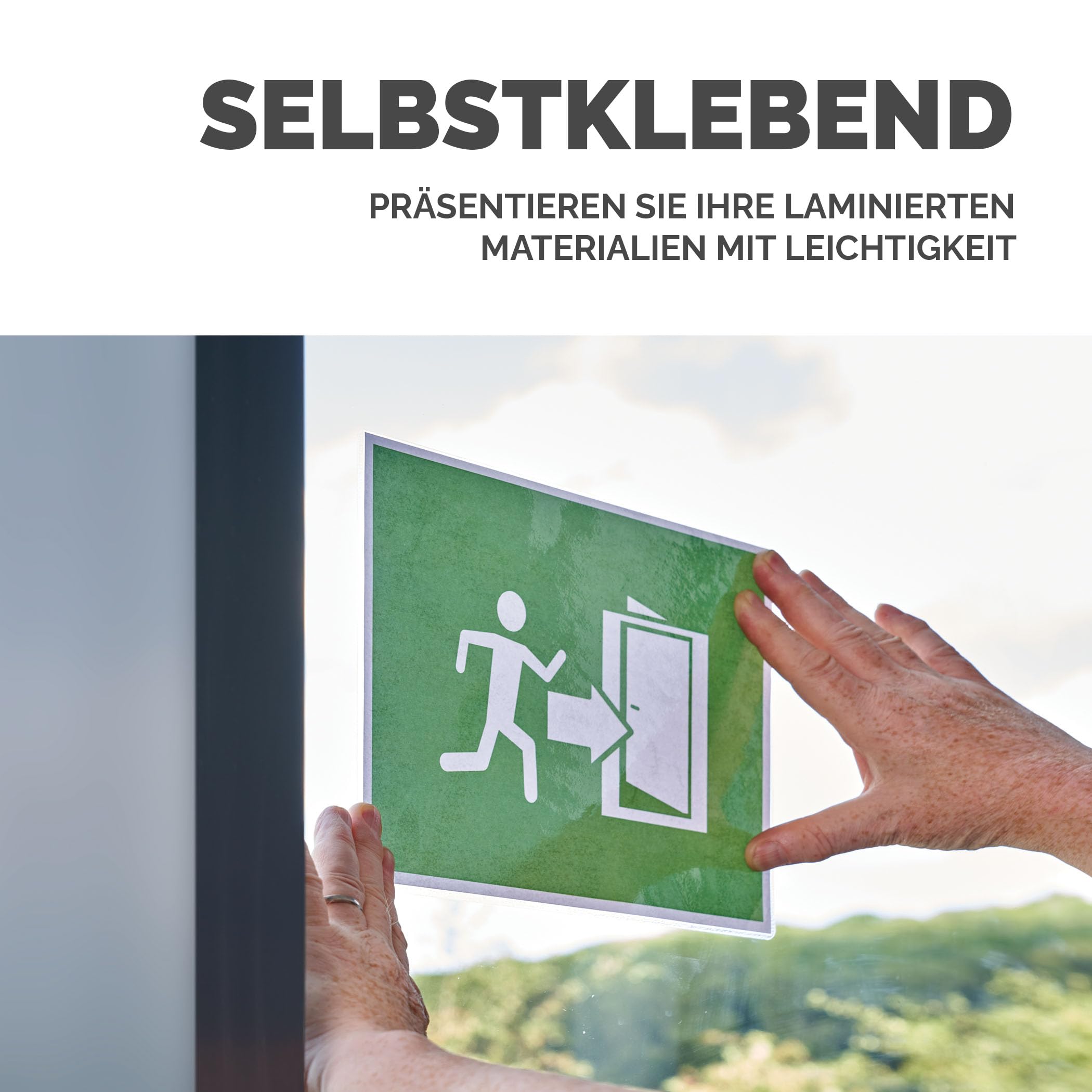 Fellowes Laminierfolie A3, 125 Mikron (2 x 125 mic), mit selbstklebender Rückseite für Aushänge und Hinweisschilder, 100 Stück