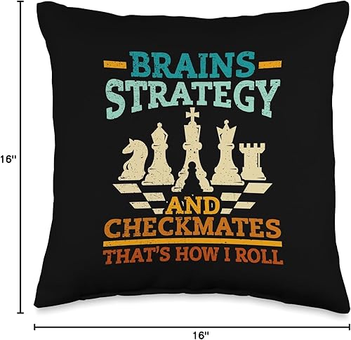 Miniatura 4 de Funny Chess Themed Accessories & Stuff Cool Players Design - Almohada para hombres, niños, amantes del ajedrez, 16 x 16 pulgadas, multicolor