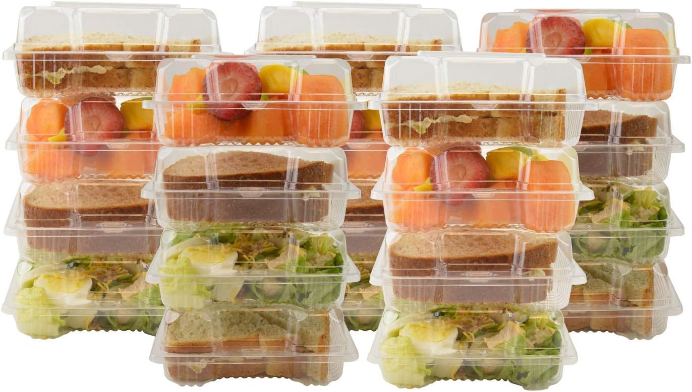 GJTr clear plastic square hinged food container bakery take