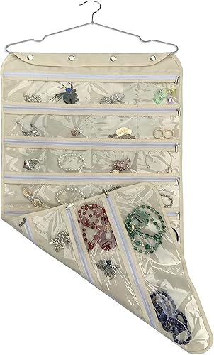 Miniatura 19 de BB Brotrade - Organizador colgante para guardar joyas y accesorios, con 80 bolsillos para guardar joyas Rosa