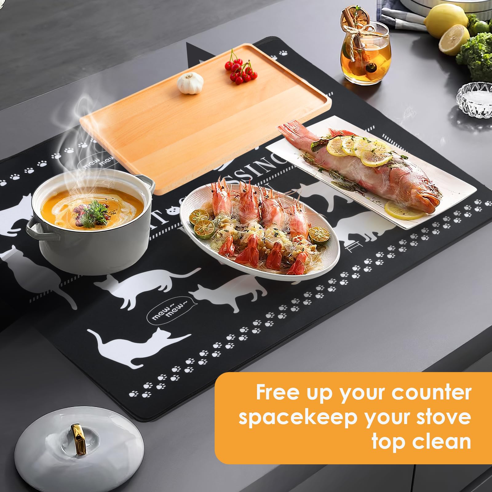 Protection De Plaque Vitrocéramique LIFEDYLUK Tapis Pour Plaques à Induction 62 X 53 Cm, Couverture De Couvre Plaque De Cuisson Induction Protection De Plaque Vitrocéramique LIFEDYLUK Tapis Pour Plaques à Induction 62 X 53 Cm, Couverture De Couvre Plaque De Cuisson Induction