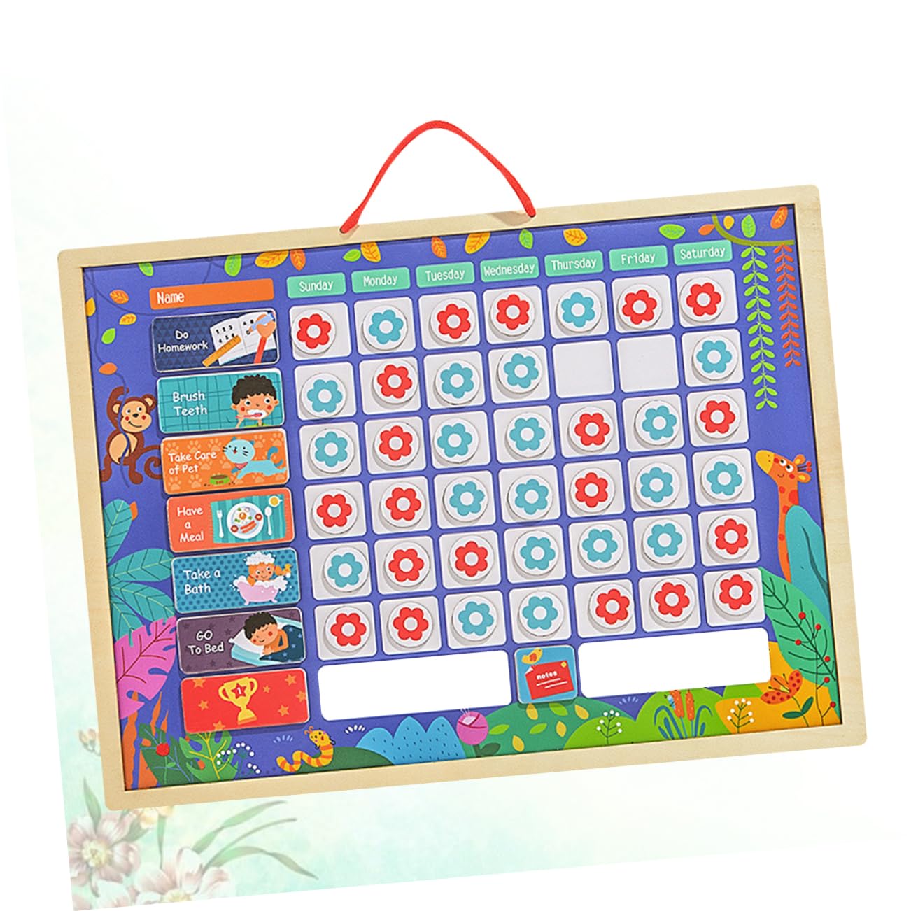 DOITOOL Tabla de Recompensas de Comportamiento para Niños Estándar | Tablero de Gráficos de Comportamiento, Mesa Colgante Reutilizable, Enseña Conceptos Organización