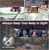Vista 5 de Kewucn Espejo de coche para bebé, espejo retrovisor interior inastillable, espejo de observación de bebé, espejo retrovisor ajustable para asiento