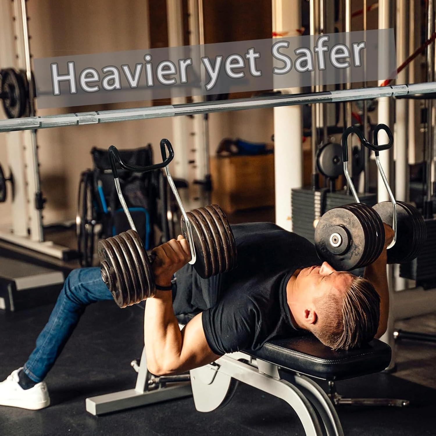 ダンベルフック ダンベルスポッターフックハンガー,胸トレーニング補助機器 | 滑り止め ポータブル ダンベルフック 筋トレ リフティング スクワット  ダンベルスポッター フックハンガー,安全ベンチプレス器具 | 滑り止め ポータブル ダンベルフック 筋トレ リフティング ... ダンベルフックスポッター, 安全ベンチプレス器具, 滑り止め機能 リフティング・フィットネスベンチ・デッドリフト・スクワット対応 家