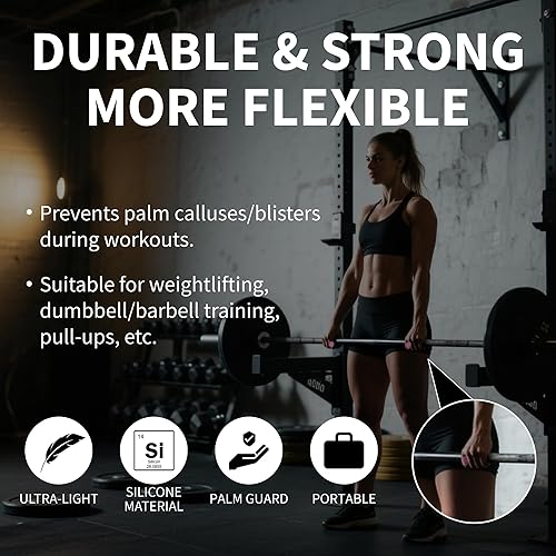 Miniatura 4 de Workout Grips for Weight Lifting – Non-Slip Gym Grips, Hand Grips for Deadlifts, Rows, Lifting Grips & Weight Grip Pads for Men and Women – Gym