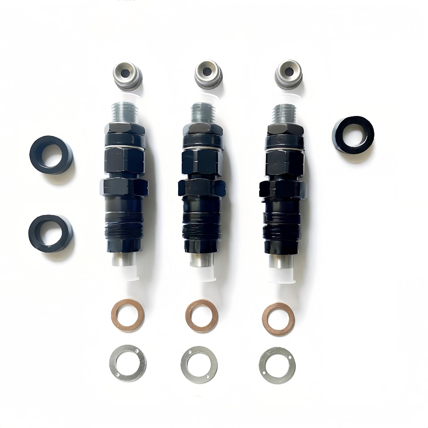 1G677-53903 Fuel Injectors 3PCS 1903-3015 Compatible with Kubota B2320 KX71-3S RTV1100 D1105 D1305 V1505 BX2670 BX2680 Seal Kit with Heat Shield
