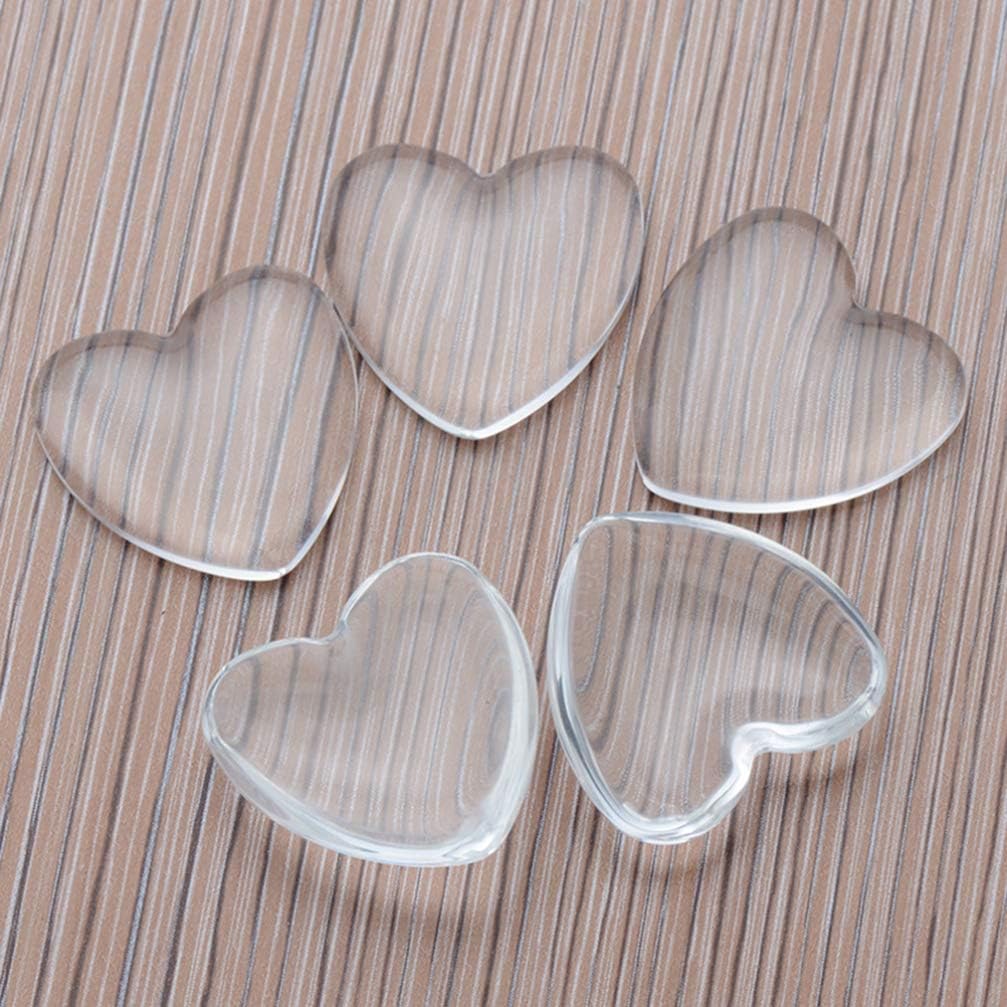 Healifty Heart Shaped Jewelry Sticker 0.98 Inch Clear Flatback Patch DIY Jewelry Accessory for Earrings Cufflinks and Crafts Decoration