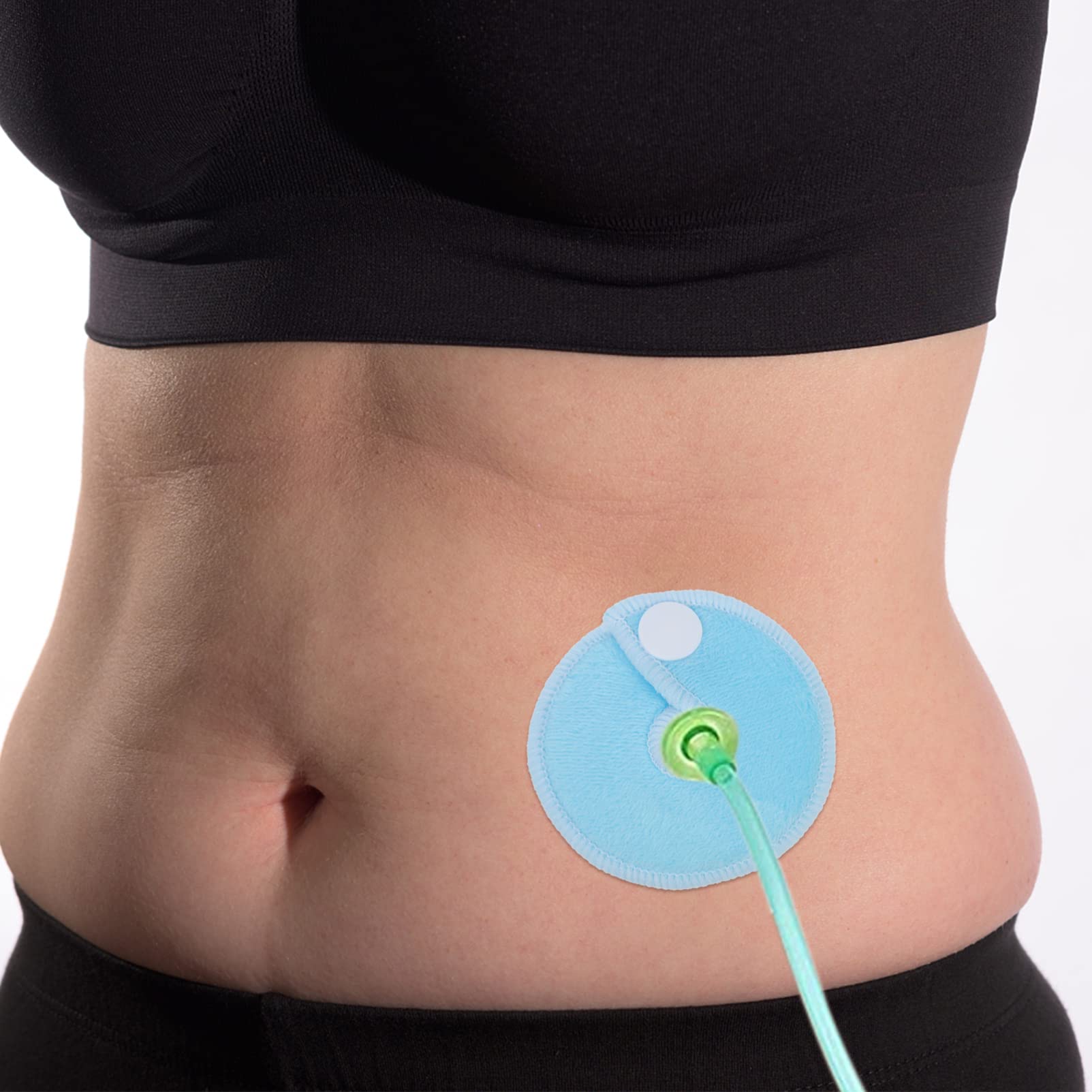 Beavorty 28 almohadillas de tubo G para soporte de alimentación, cubiertas de botón de tubo G abdominal, suministros de tubo de alimentación reutilizables, fundas suaves para tubos de alimentación