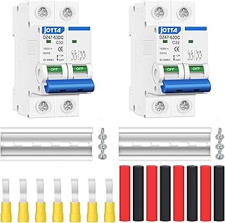JOTTA DC Miniature Circuit Breaker,2 Poles 1000V for Solar PV System,Din Rail Installation (2 PCS 32A)