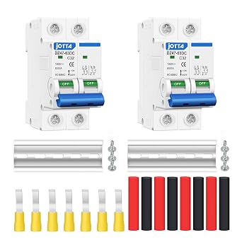 JOTTA DC Miniature Circuit Breaker,2 Poles 1000V for Solar PV System,Din Rail Installation 2 PCS 32A
