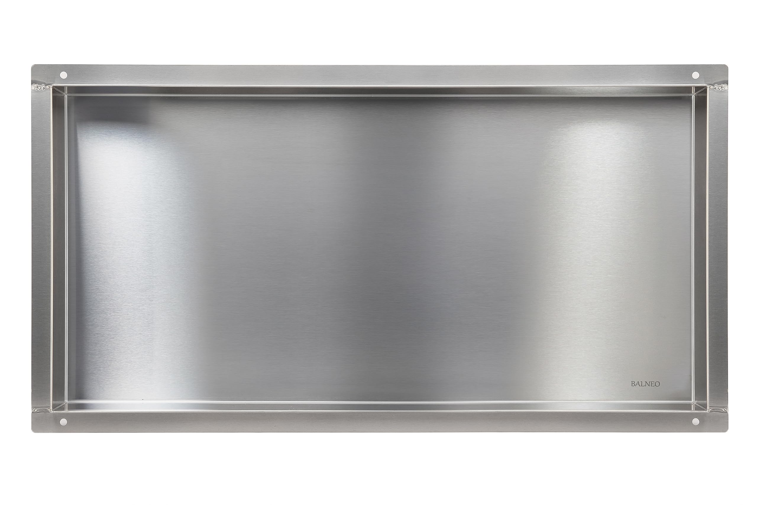 WALL-BOX NO BORDO Doccia da Nicchia a Parete in Acciaio Inox 60x30x10cm Nicchia da Doccia Impermeabile, Installazione Nicchia Flessibile, Nicchia per Utensili da Bagno, Sotto Le Piastrelle