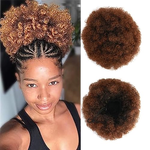 NICETODAY Cola de caballo afro con cordón para mujeres negras, extensión de cola de caballo afro corta con cordón de ajuste, extensión de cola de