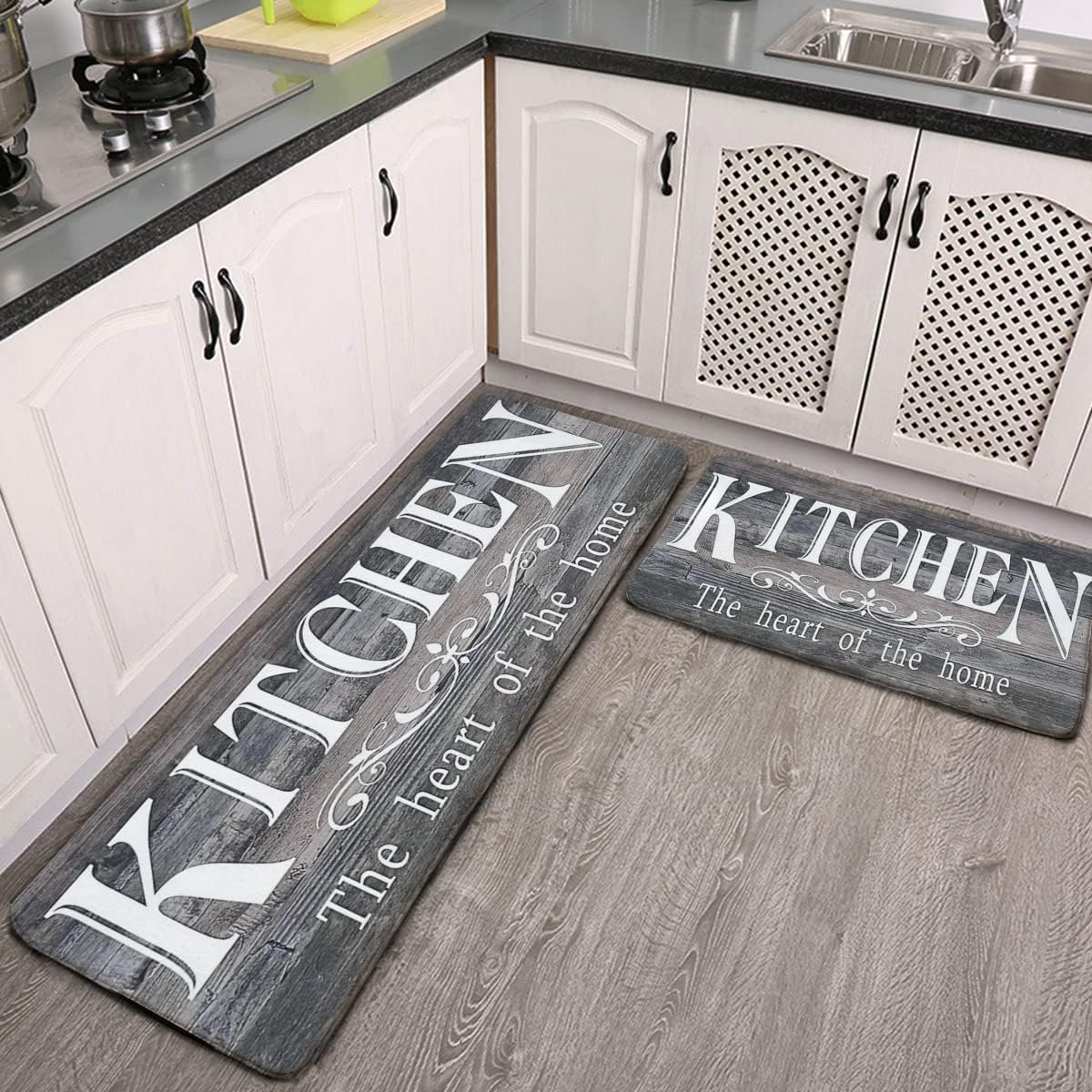 FEILEX Farmhouse Kitchen mat 2 Piece Set antifatigue