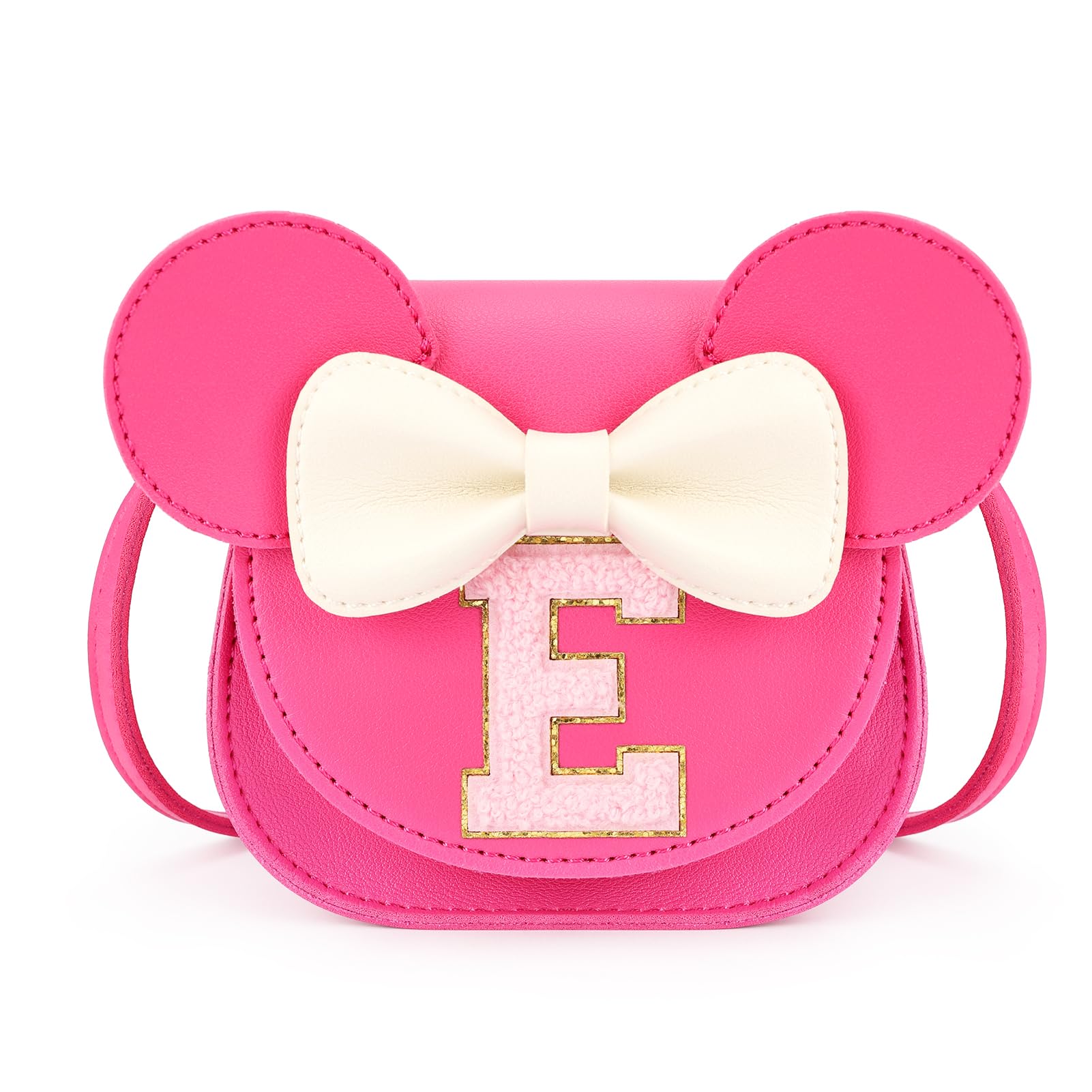 mibasies Toddler Purse 3-8 Girls, Hot Pink Letter E Birthday Gift