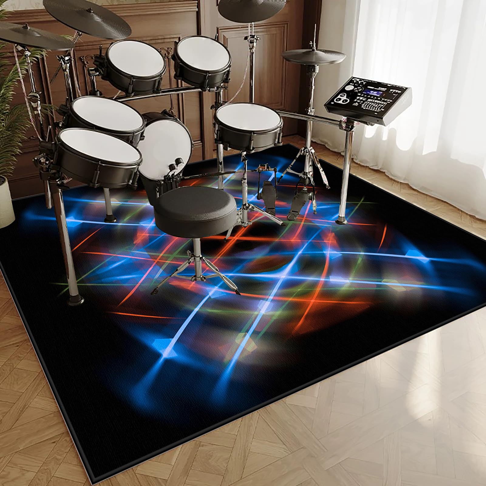 Profesjonalny dywanik na baterie, 200 x 180 cm Drum dźwiękoszczelny dywanik do baterii elektronicznych, antypoślizgowy koc, mata perkusyjna, dźwiękoszczelny dywan perkusyjny
