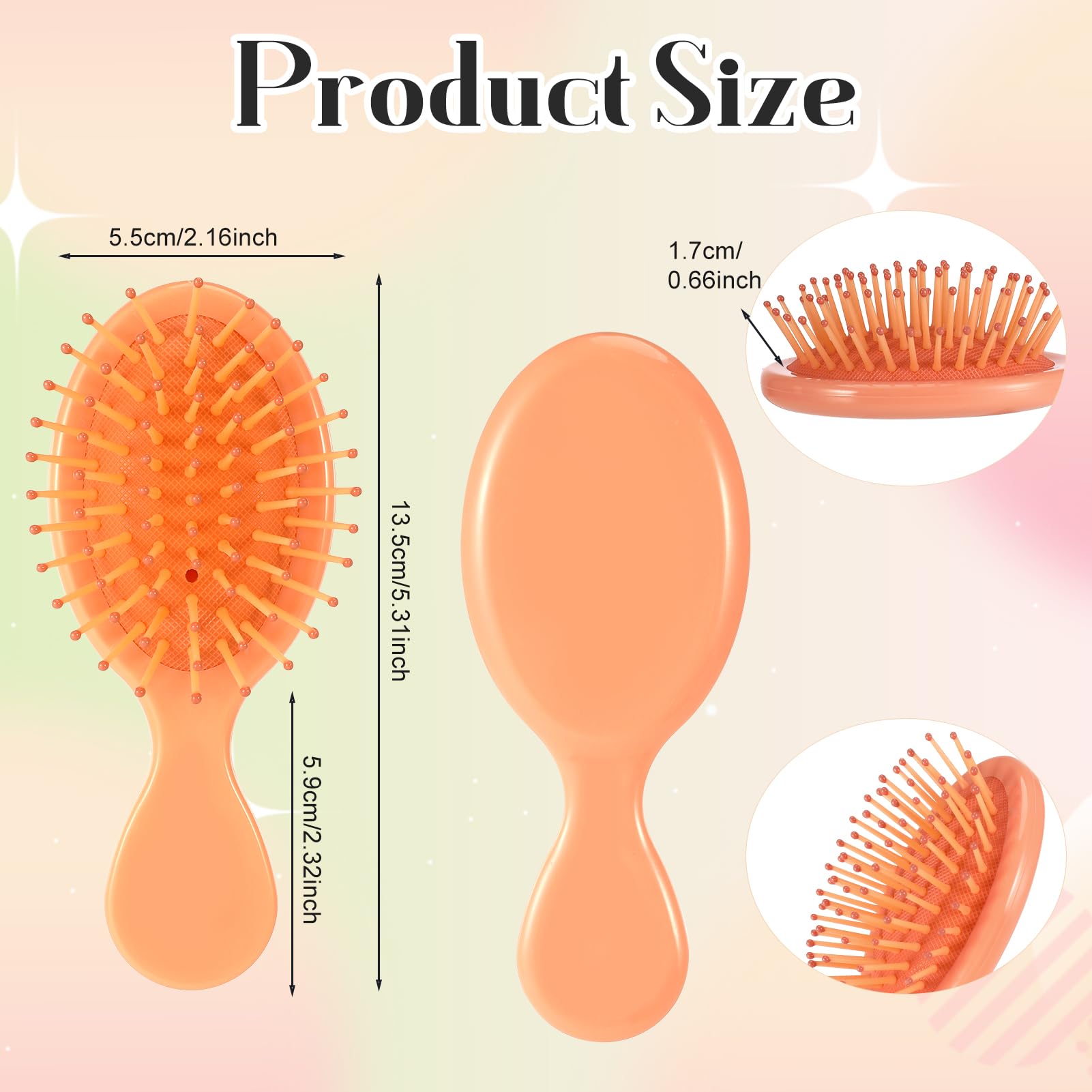 Confezione da 16 mini spazzole per capelli bagnati, spazzola districante da viaggio con setole morbide, spazzola per capelli bagnati e asciutti, piccola spazzola per capelli per bambini e ragazze