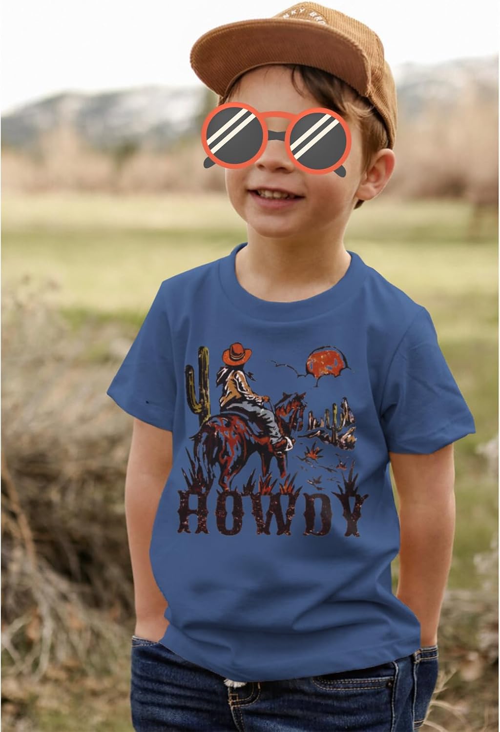 Howdy Shirts Toddler Baby Boys Rodeo Cowboy T-Shirt Western Retro Graphic Summer Tees Short Sleeve Tops - Image 3