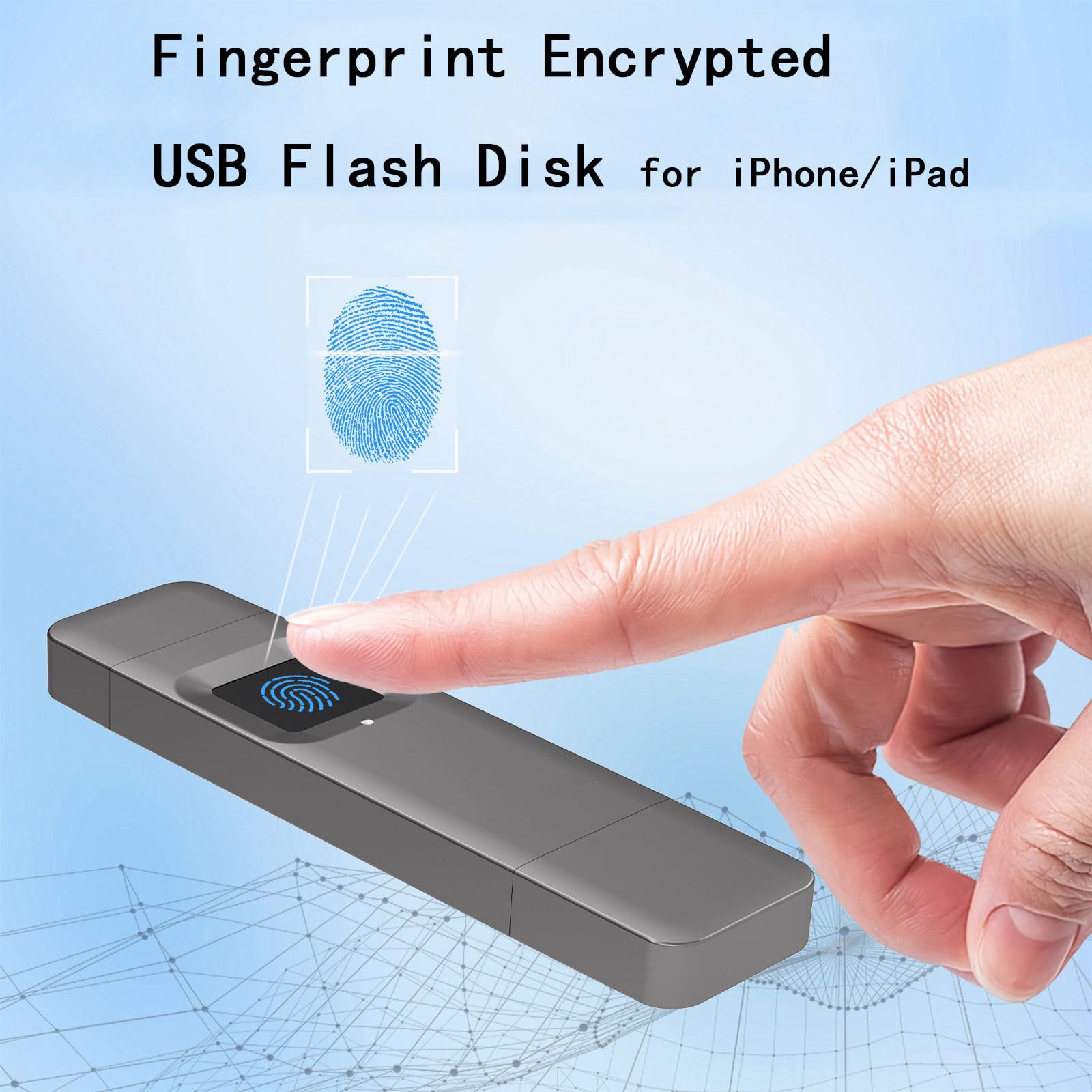 Chiavetta USB crittografata con Impronta Digitale da 64 GB 128 GB 256 GB Chiavetta USB crittografata per Ufficio sicura,128GB