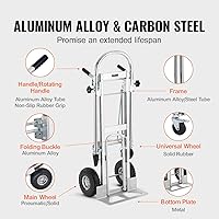 Vista 42 de VEVOR Folding Hand Truck and Dolly, 309 Lbs Capacity, Aluminum Foldable Cart, Heavy-Duty Luggage Trolley Cart with Telescoping Handle and PP+TPR
