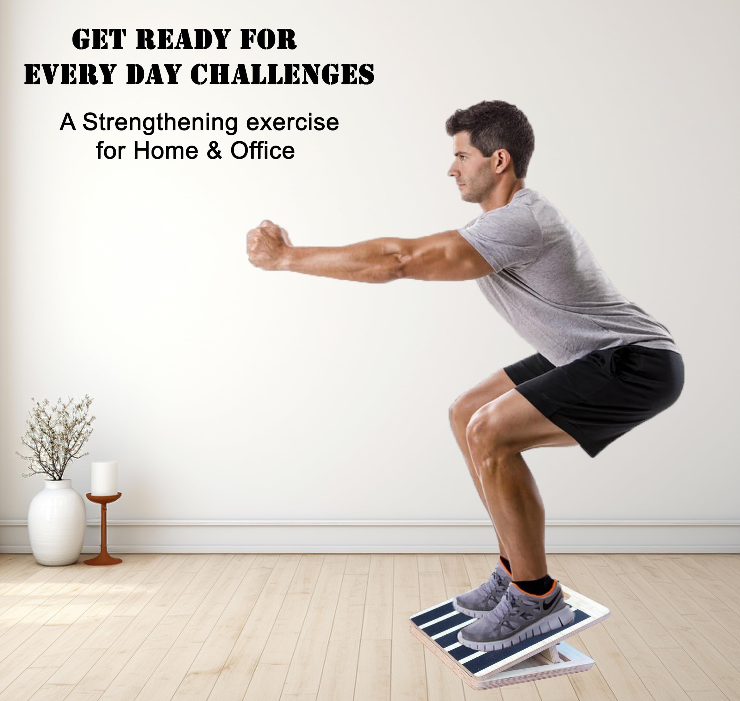 Homecute Wooden Slant Board, Calf Stretch Adjustable Incline Board Portable Non-slip stretching Board, 3 positions Workout Board for Pain Relief from Plantar Fasciitis Tendinitis and More. - Image 4 thumbnail