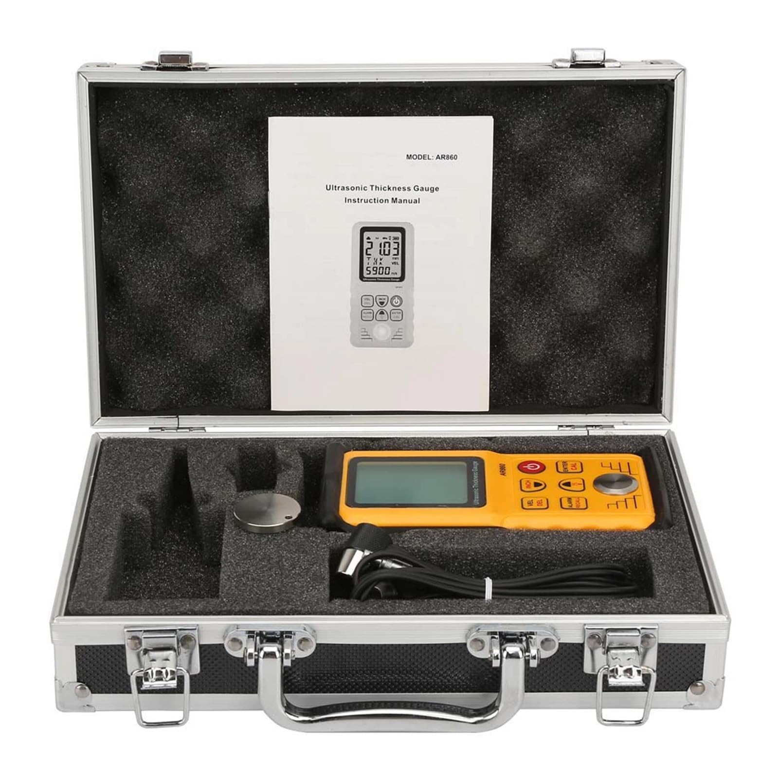 CVFRDD Ultrasonic Thickness Gauge Tester Measuring Range 1.0-300.0mm Auto Calibration Sound Velocity Measurement Digital Tester